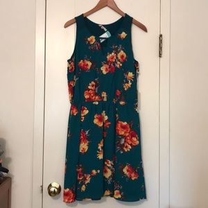 Jade Green Floral Dress